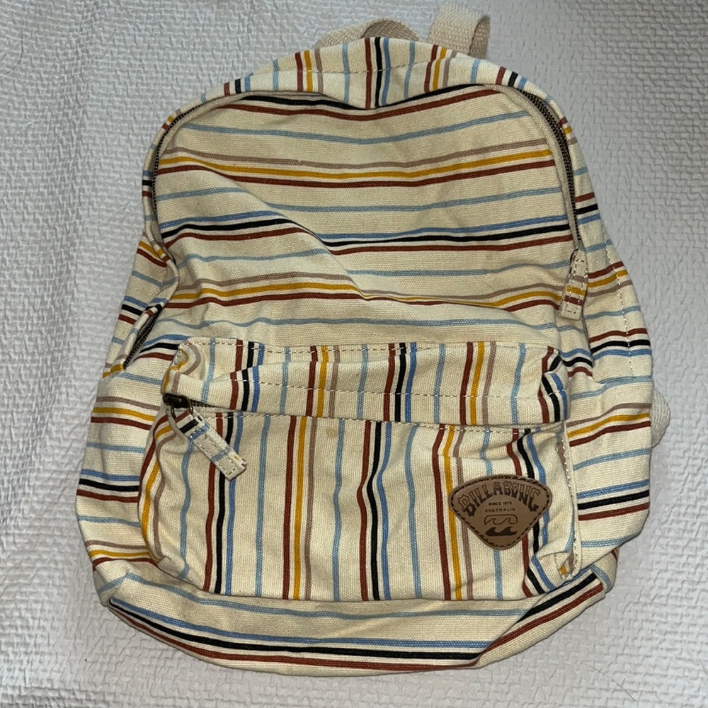 Billabong mini cream stripped backpack